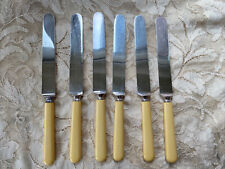 Antique Set Of 6 J. Russell & Co. 1864 Silver Plated 9.25” Dinner Knives picture
