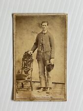 Antique 1860s Cabinet Card Photo of A Man *Pittsburgh* 3 Cent Inter. Rev. Stamp picture
