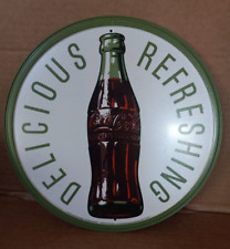 Coca-Cola Round Sign Delicious and Refreshing 11.75