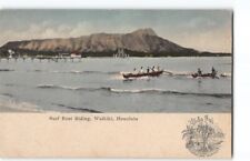 VVG Outrigger Canoe Surfing Waikiki #18~UDB Hawaii S.S. Curio Postcard 1910 -P2 picture