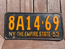 1953 New York License Plate 8A 14 69 picture