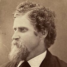 Antique CDV Photograph Handsome Charming Man Great Hair Beard Alfred Centre NY picture