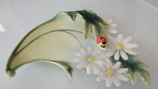 Vintage Franz Retired Ladybug Tea Saucer FZ00034 Hand Painted 6.6