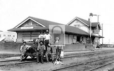 McFarland California CA Railroad Train Station Depot Handcar Reprint Postcard picture