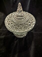 Vintage Anchor Hocking Wexford Lidded Pedestal Crystal Candy Dish picture