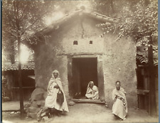 France, Paris, Three Arab Men Sitting in Front of House Kabyle Vintage Alb picture