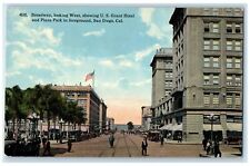 c1910's Broadway From West Grant Hotel Plaza Park San Diego California Postcard picture