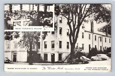 Hallowell ME-Maine, The Worster Hotel, Antique, Vintage c1953 Souvenir Postcard picture