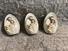 3 Miniature Nativity Scene Egg White Decoration Christmas Easter Resin picture