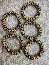 5 Pcs Rare Tibetan Old Agate Dzi *Tiger Teeth* Beads Bracelets  picture