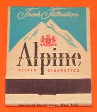Alpine Filter Cigarettes Vintage Front Strike 20-Strike Matchbook Full Unstruck picture