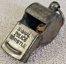 Antique Police Whistle Alarm w/ Cork Ball Germany Obsolete Law Enforcement Tool picture