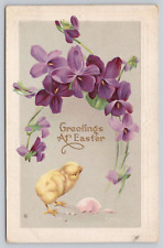 Postcard Easter Greetings Embossed Divided Back picture
