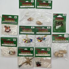 Vintage Darice Holiday Trimmings Mini Ornaments Craft Pieces - Lot of 10 NOS picture