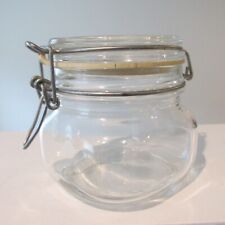 Vintage ITALY FIDENZA IDEE IN VETRO 1/2 L Glass Jar With Wire Bail Lid Canister picture