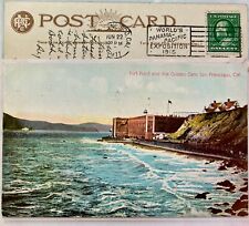 FORT POINT, GOLDEN GATE, SAN FRANCISCO~SF FAIR~ postcard~1911 B. Franklin stamp  picture