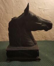 Vintage 1954 VA Metalcrafters The Stallions Cast Iron Horse Bookends Black picture