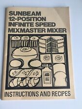 1972 Sunbeam 12-Position Infinite Speed MixMaster Mixer Instruction Recipes Book picture