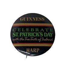 Vintage Guinness Harp Beer Button St Patrick's Day Pin Pinback 90s; 1991; 2.25” picture