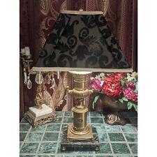 RARE High-end Designer Vintage Solid Brass and Black Marble Table Lamp picture