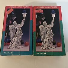 Vintage Antique Silver Plated Angle Candlestick Holders in Original Boxes picture