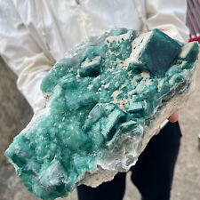 11lb NATURAL Green Cube FLUORITE Quartz Crystal Cluster raw Mineral Specimen picture