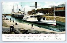 Newport News Virginia Largest Dry Dock In World Streamer Ships Postcard 1906 picture