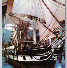 Interior of Whaling Museum New Bedford MA Ship 1960s Vintage Postcard Unposted picture