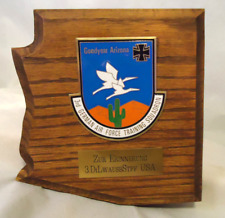 3RD GERMAN AIR FORCE TRAINING SQUADRON WOOD AND ENAMEL PLAQUE 6 3/4