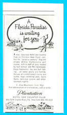 1963 PLANTATION Hotel and Country Club vintage PRINT AD Crystal River Florida picture
