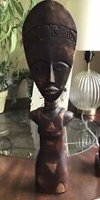Vintage hand carved African ASHANTI 18” Fertility God Wooden Figurine~Ghana picture