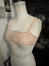 L517🌟Antique 1800s Hand Crochet PINK Roses YOKE Lingerie Nightgown Chemise picture