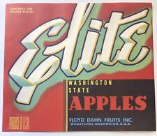 Elite Brand Apple Crate Label - Red - Fancy picture