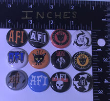 AFI 12 Pin Set Punk rock Hardcore Pins Button 1 Inch Cat Grey Murder 666 Davey O picture