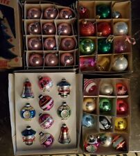 vintage Large Lot mercury glass Christmas ornaments Indents Flocked Ufo picture