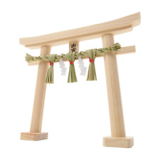 Japanese Kamidana Shrine Gate Torii Wooden Mini Size Shinto Shimenawa Set Inari picture