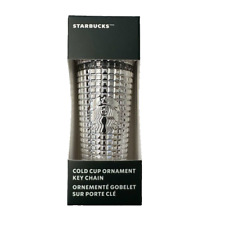 Starbucks 2023 Silver Cold Cup Ornament Key Chain 100% AUTHENTIC SEALED picture