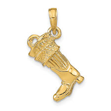 14k 3-D Large Firefighter Boot Pendant C2265 picture