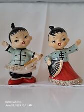 Vintage 1950s Oriental Pair S&P Shaker Figurines ENESCO Japan picture