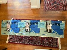 Antique Vintage France Museum Art motif Tablecoth Runner cotton backed Large  picture