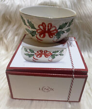 Lenox Christmas Holiday Bowl 16 oz. New in Box Old Stock Vintage picture