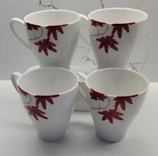 Mikasa Pure Red SL 134 Porcelain Set Of 4 Coffee Mugs Retired Mint picture