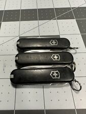 Victorinox Vintage Style Classic  Swiss Army Knives 58MM Black Lot Of 3 - 6849 picture