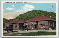 Postcard Gas Station Totem Trading Post Tea Room Mohawk Trail Massachusetts L1A picture