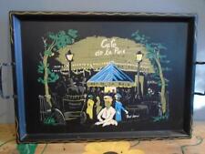 Vintage Heavy Tin Tray Paul Denis Paint Cafe De La Paux Paris  16 X 11.5” picture