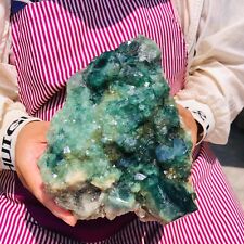 4.62LB Natural Rare Green Cube Fluorite crystal Mineral Specimen stone healing picture