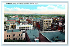 1930 View from Top of Telephone Building, Bangor, Maine ME Vintage Postcard picture