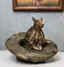 Western Rustic Texas Wild Armadillo Sitting in Cowboy Hat Decorative Figurine picture