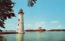 Thousand Islands NY New York Rock Island Lighthouse Ship Vtg Postcard D58 picture
