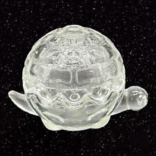 Vintage Anchor Hocking Trinket Box Turtle Glass Candy Dish Lid Candy Dish 3”T 5” picture